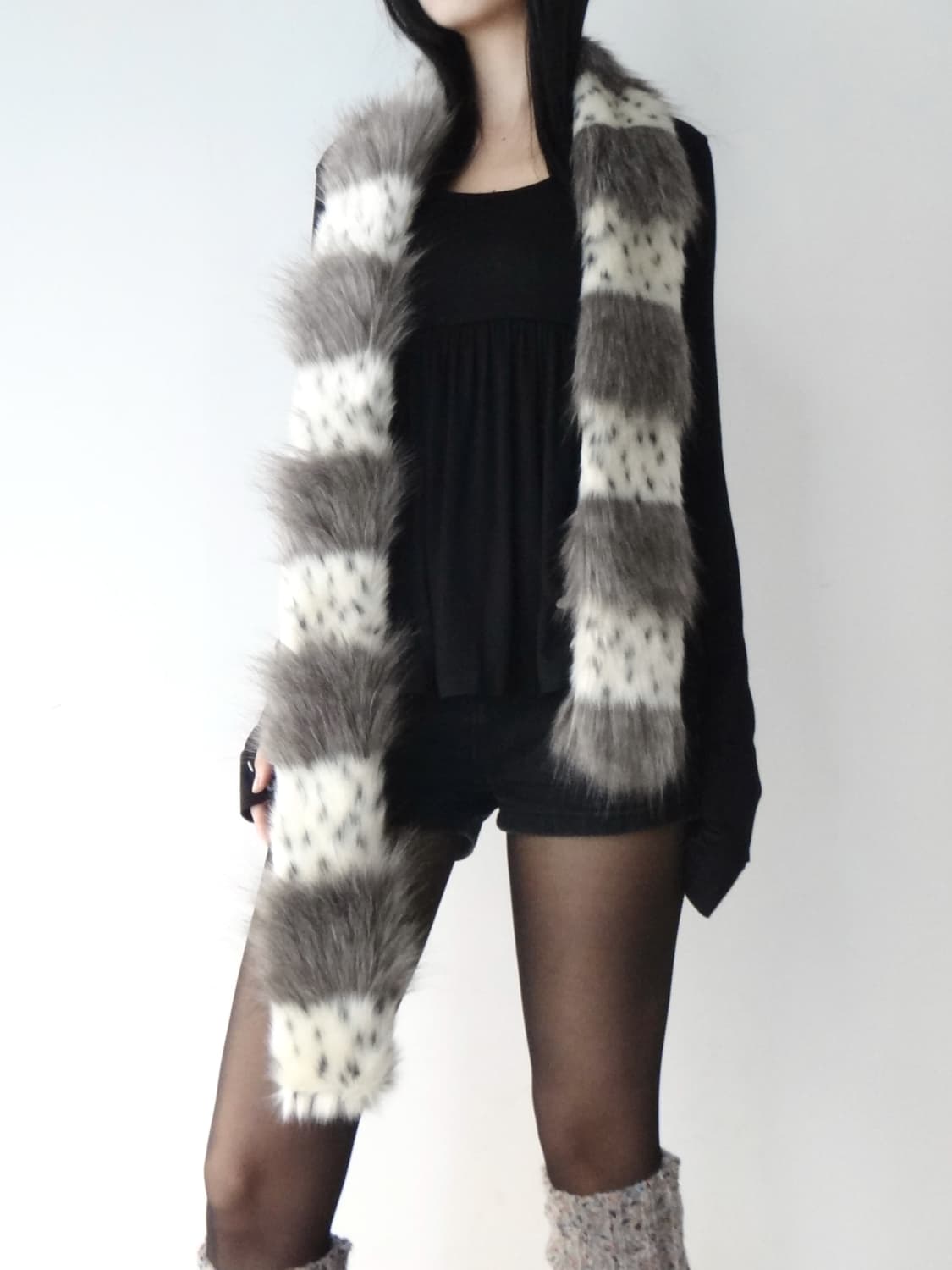 Winter color dot fur muffler  상품이미지5