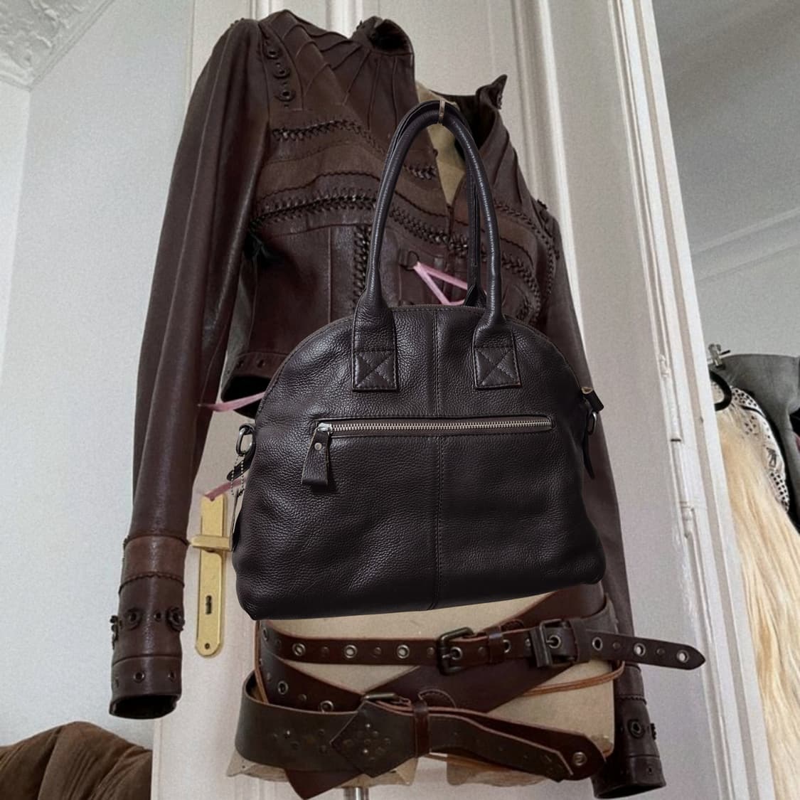 Vintage 09 Rose pleats leather Bag 상품이미지2