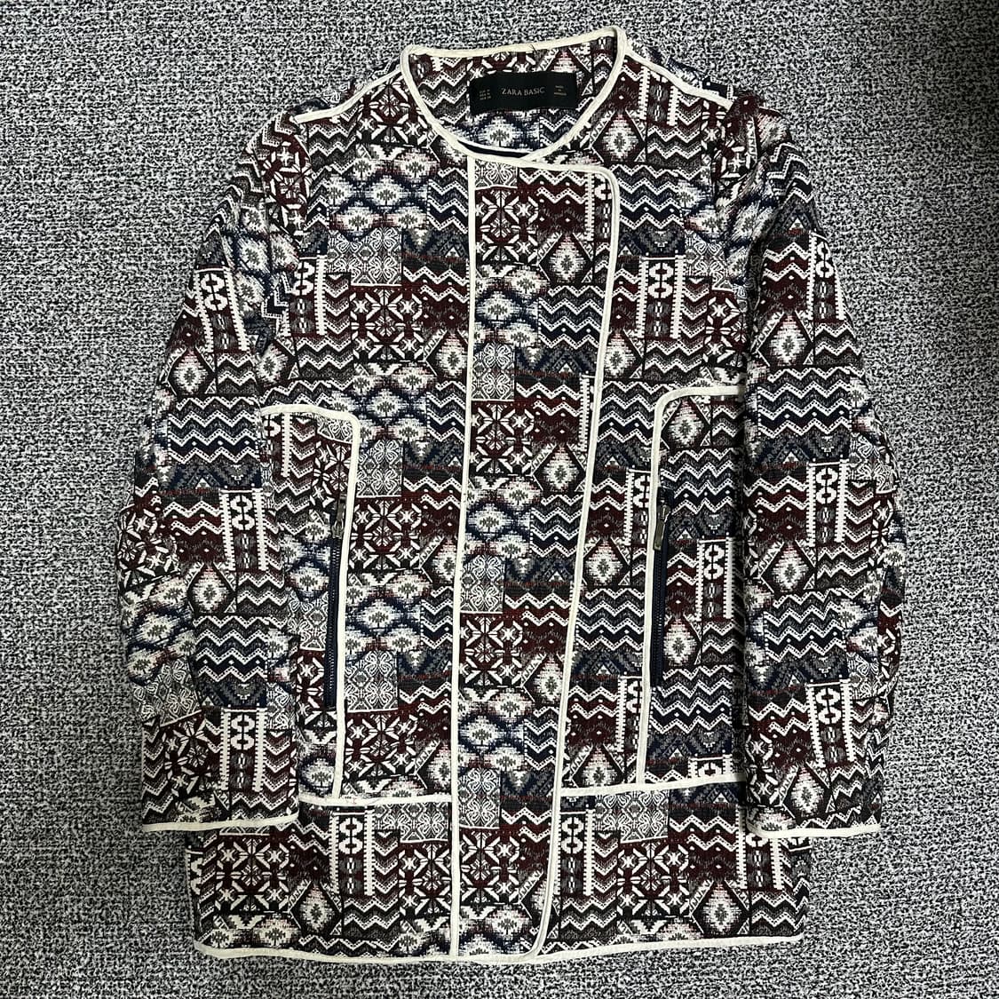 (M) 자라 베이직 패턴 트위드 자켓 상품이미지1