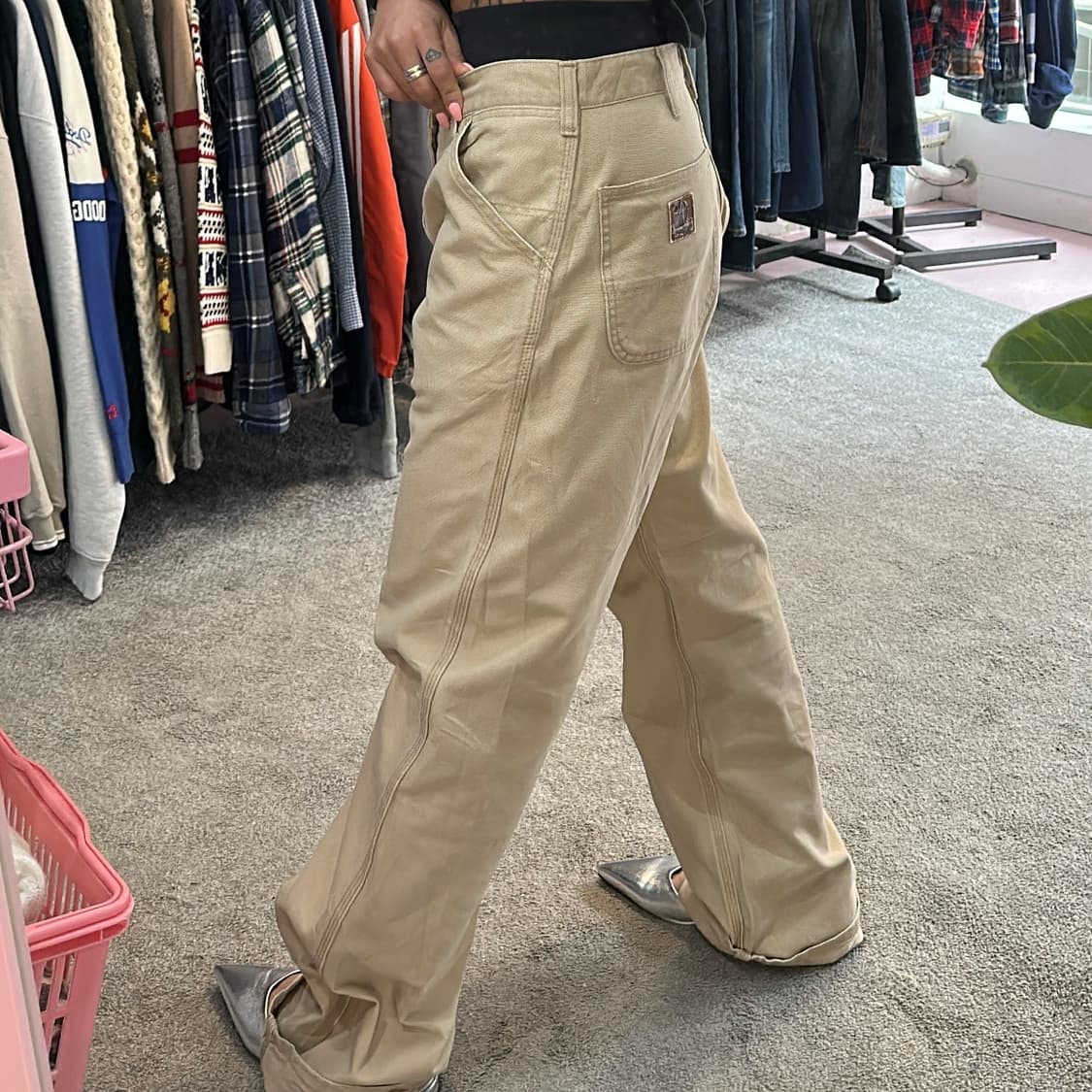 칼하트 베이지 코튼 워크 팬츠(32) 상품이미지1