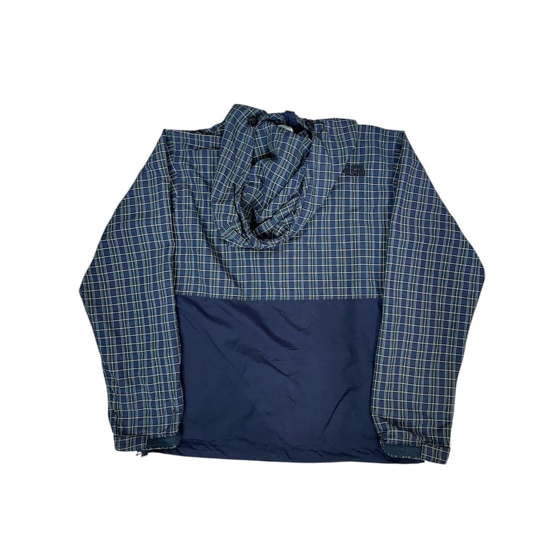 노스페이스 일본판 네이비 체크 후드 바람막이 올드스쿨 오버핏 트랙 자켓  상품이미지6