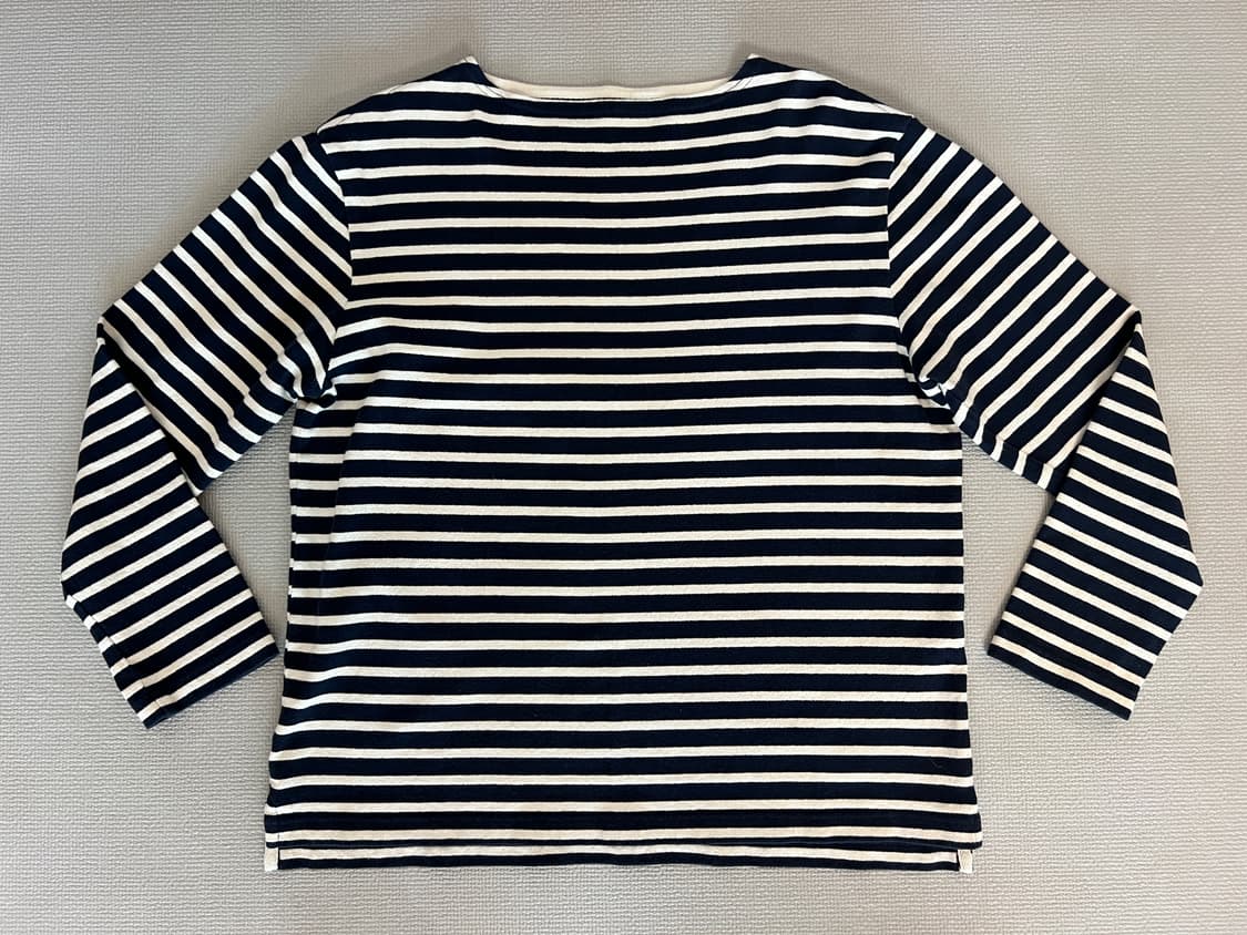 무인양품 긴팔티셔츠(화이트/네이비) XL 상품이미지1