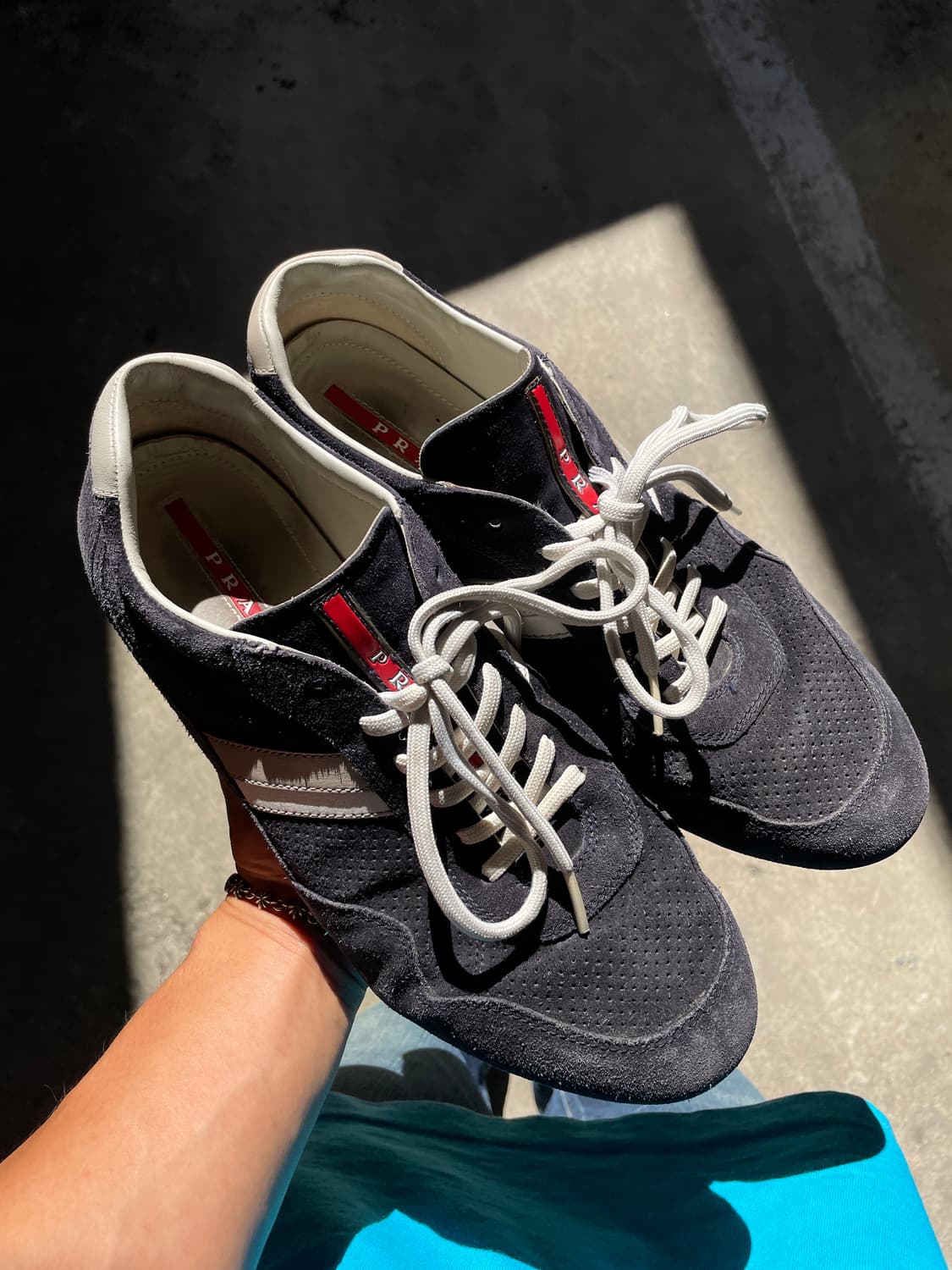 00s Prada Sports Suede Low Flat Shoes 상품이미지5