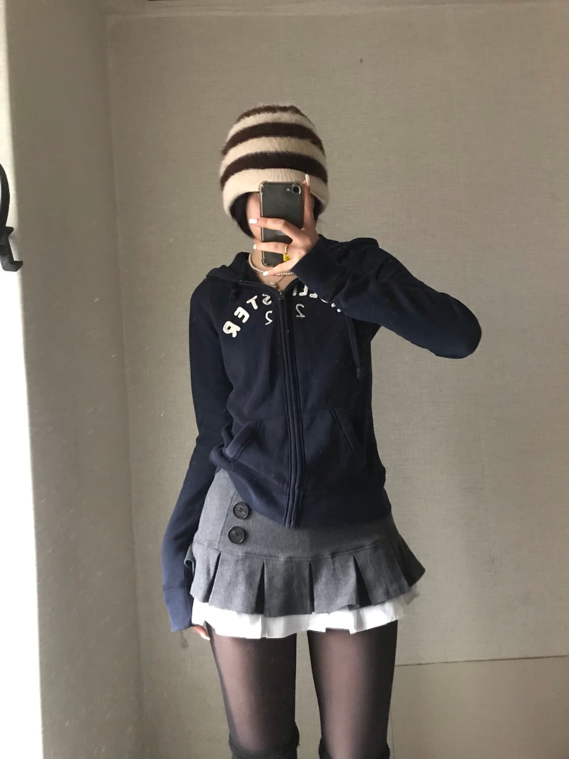 홀리스터 네이비 슬림핏 후드집업 상품이미지1