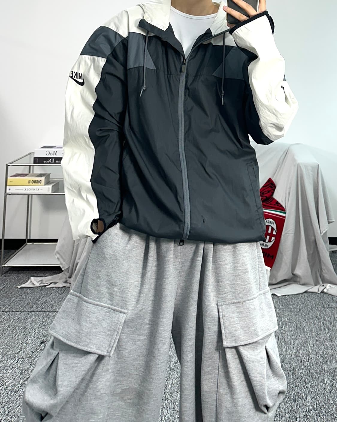 나이키 00s 그레이 화이트 바람막이 L 상품이미지3