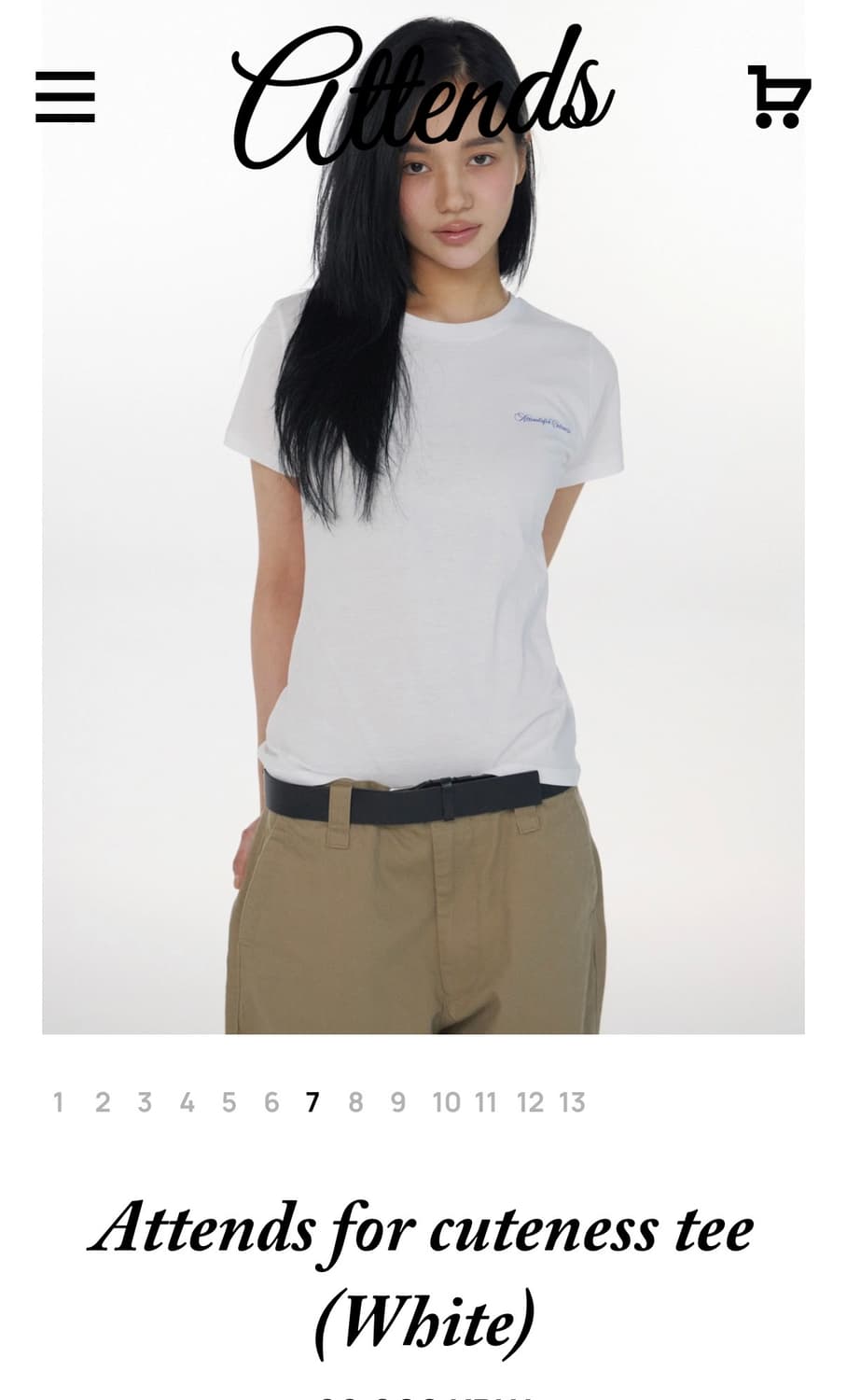 샵어텐즈 Attends for cuteness tee (White) 상품이미지1