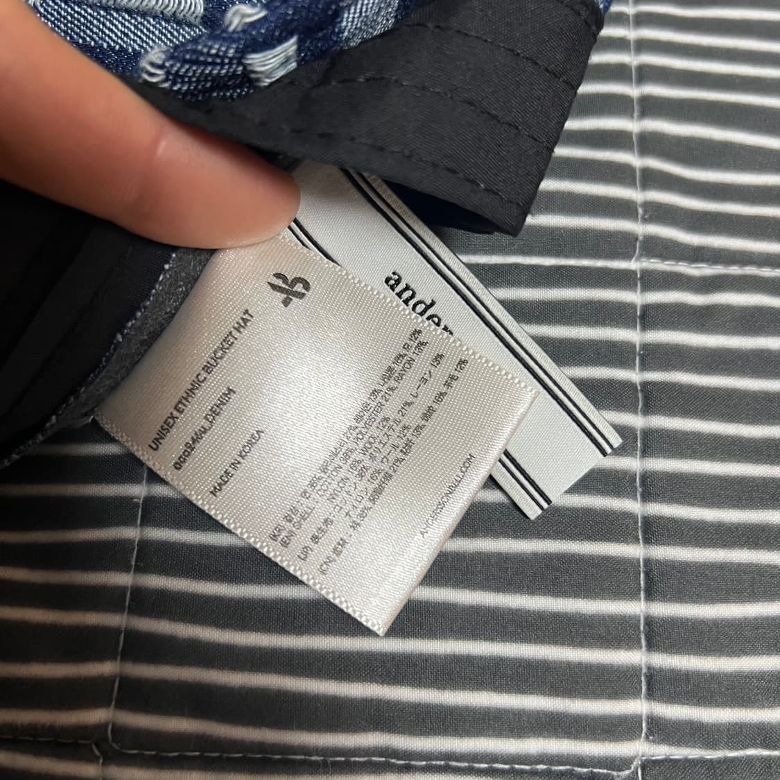 앤더슨벨 에스닉 데님 버킷햇 상품이미지6