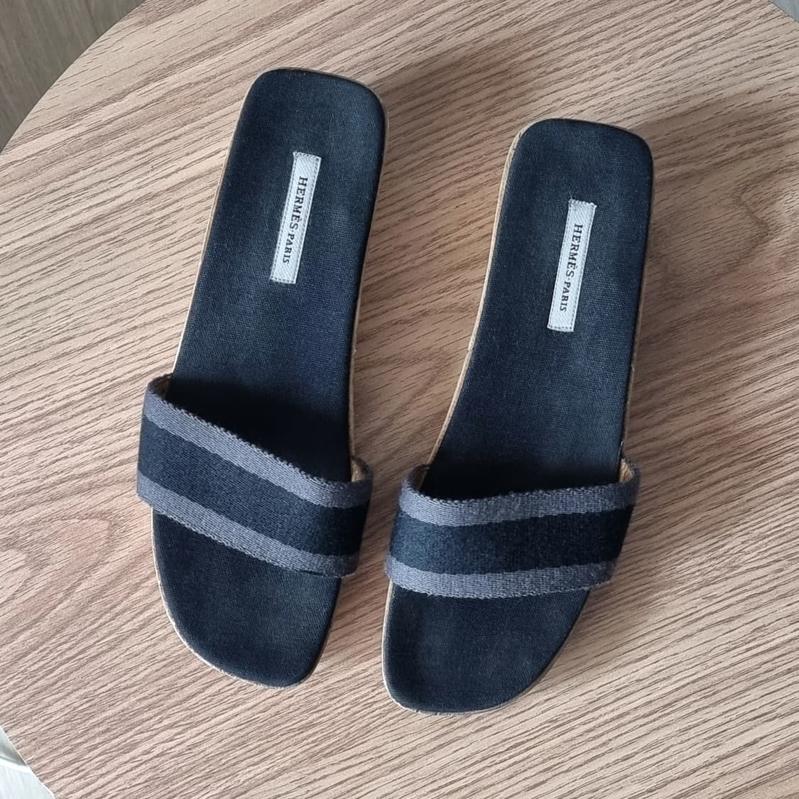 HERMES 에르메스 마르지엘라 에라 후루토 캔버스 우든 웨지뮬 (37) 상품이미지1