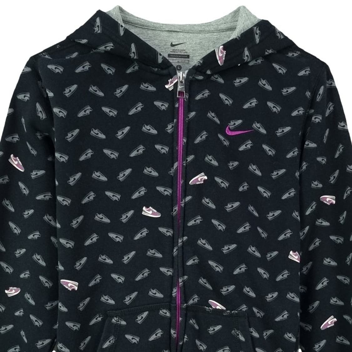 [나이키] 스우시 자수 멀티 패턴 후드 집업 블랙 M19508 상품이미지4