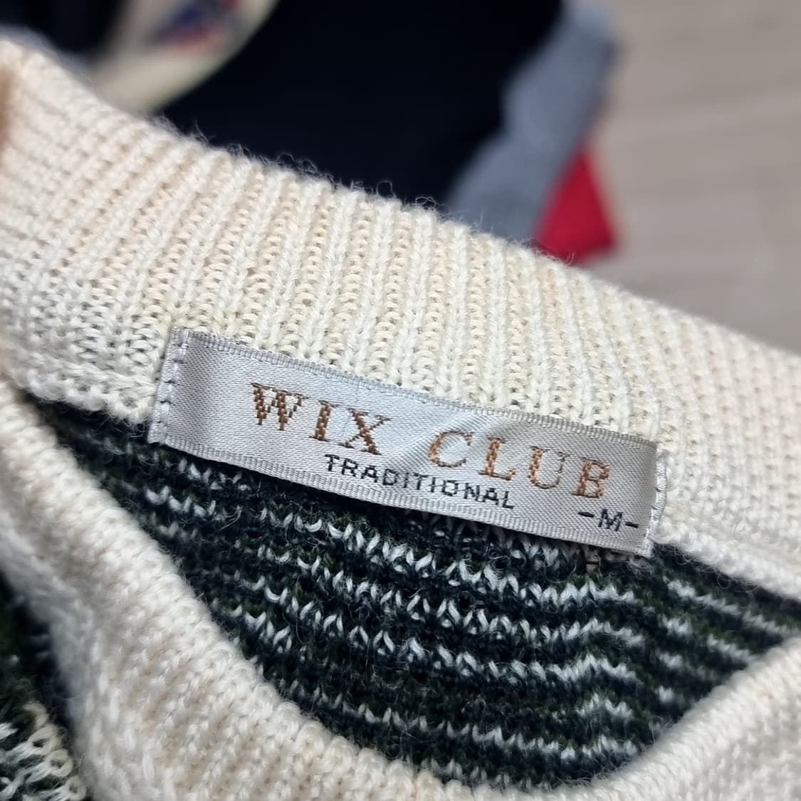 WIX CLUB 빈티지 패턴 니트 그린/아이보리(100,105) 상품이미지3