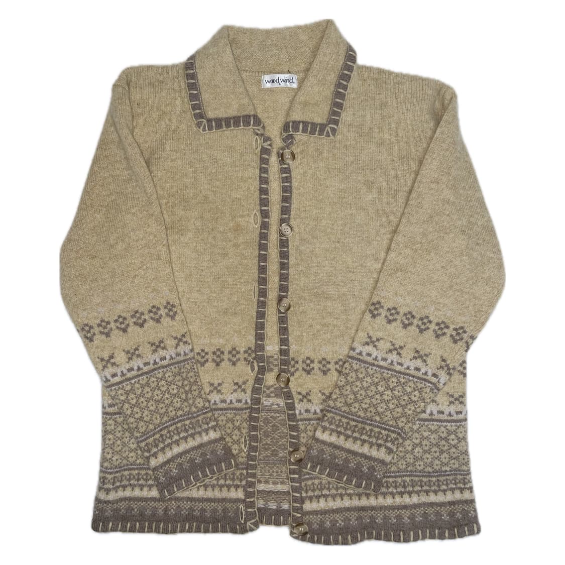 Japanese vintage 양모 니트 가디건 상품이미지2