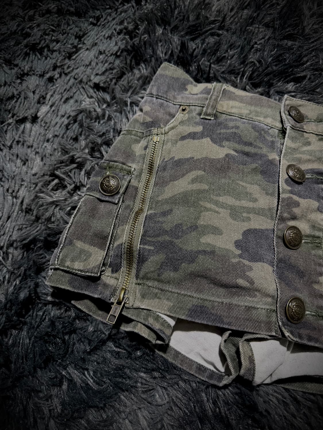 H.C.M.II 카모 브론즈 버튼 숏 스커트팬츠 상품이미지3