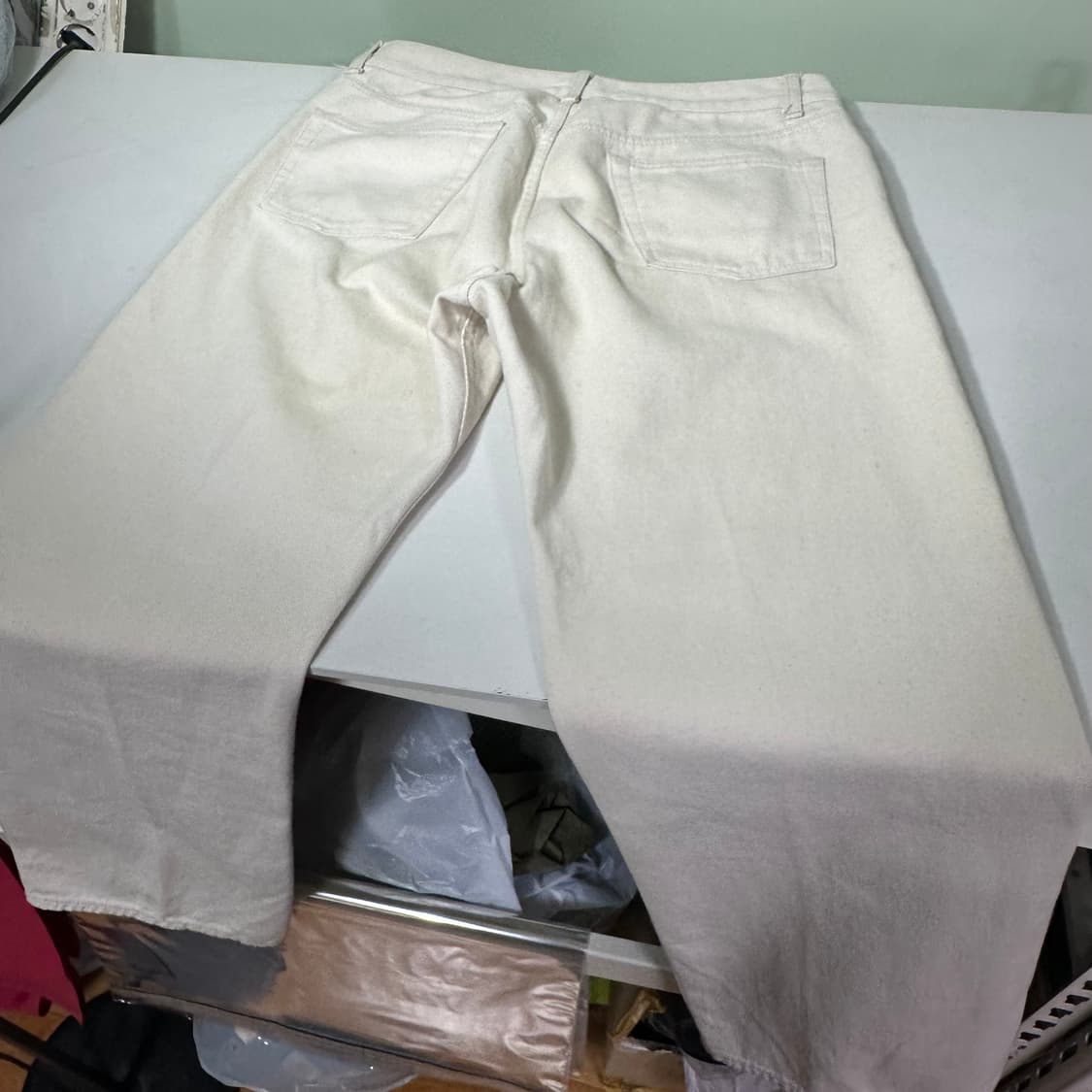 L 유니폼브릿지 레귤러핏 일자핏 크림아이보리 데님팬츠 상품이미지5