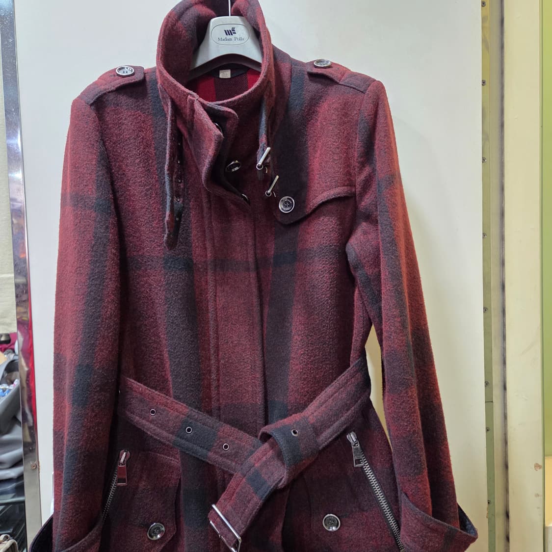 버버리 체크 롱 코트 상품이미지8