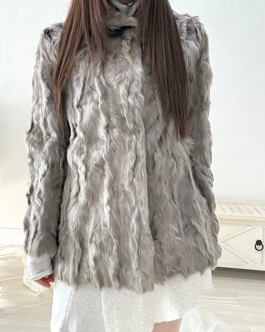 Warm silver fox fur coat 상품이미지3