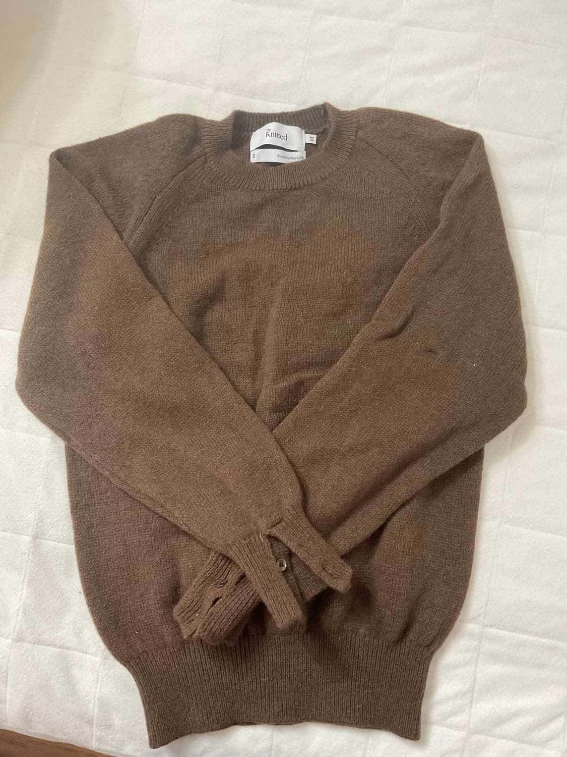 니티드 쉐기독 라운드 니트 브라운 상품이미지2