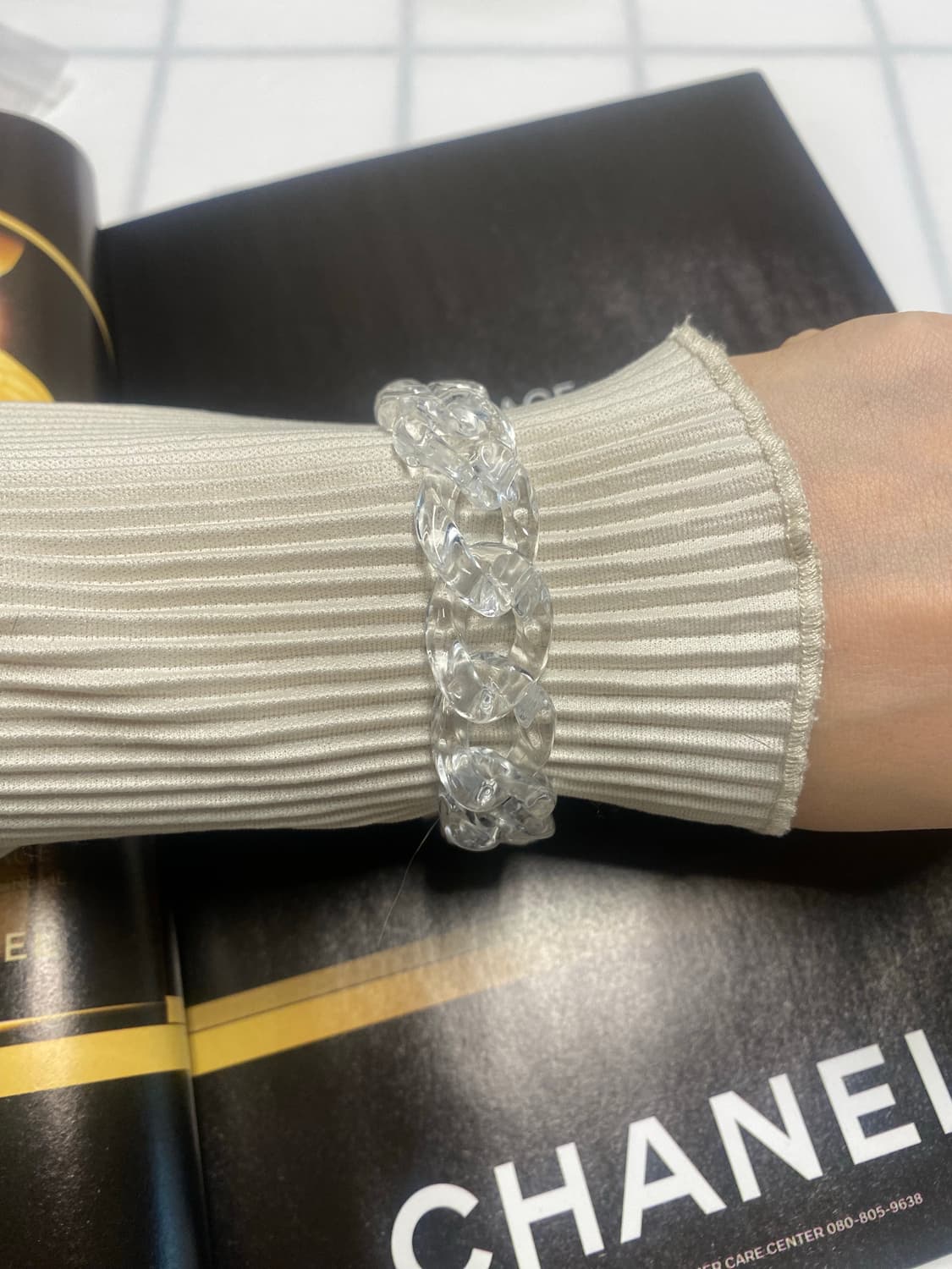 빈티지 아크릴 체인 팔찌 상품이미지4