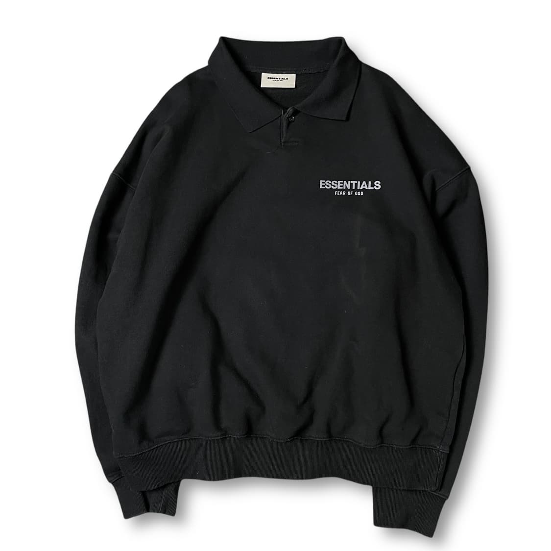 피어오브갓 에센셜 블랙 카라 맨투맨 상품이미지1