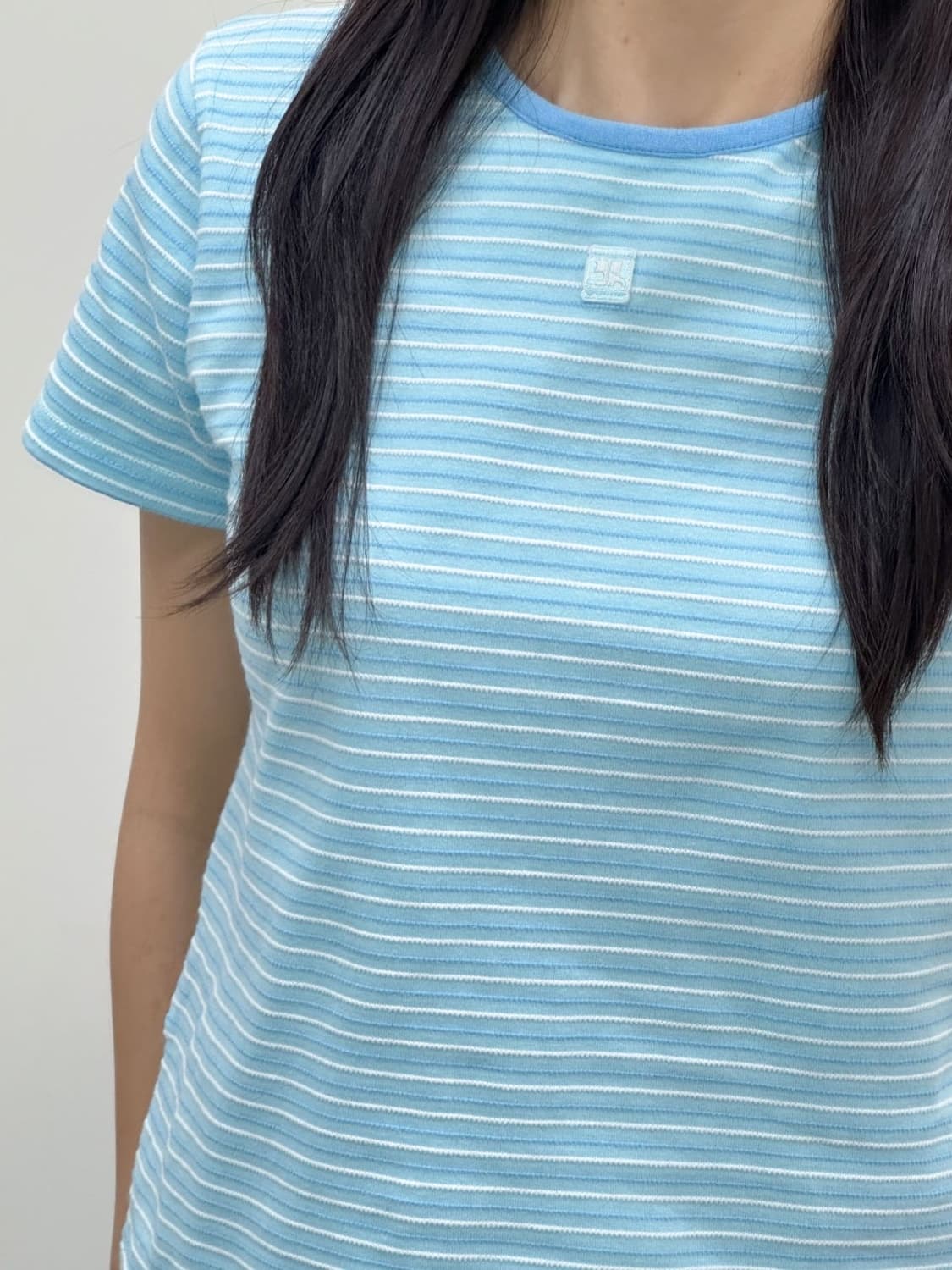 courreges / 꾸레쥬 스카이블루 스트라이프 반팔 티셔츠  상품이미지8