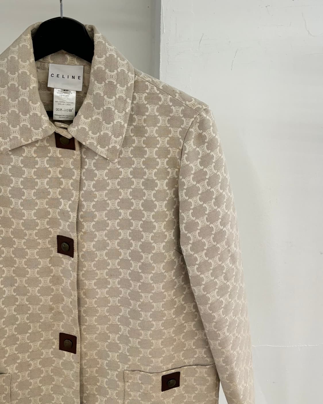 셀린느 베이지 마카담 패턴 자켓 상품이미지4