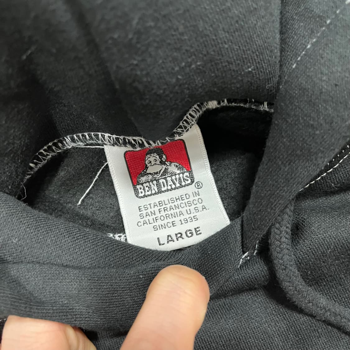 벤 데이비스 고릴라 스트릿 자수 로고 스티치 다크 후디 상품이미지5