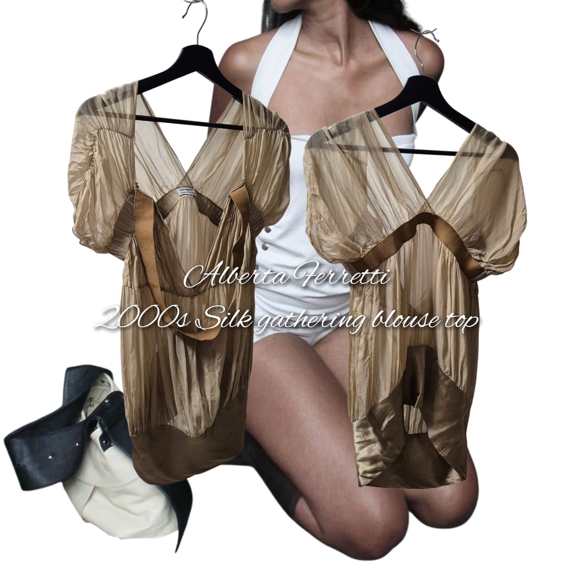 Alberta Ferretti 2000s Silk gathering 상품이미지1