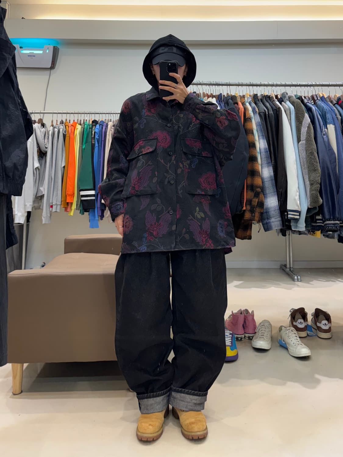 하레 플라워 자카드 셔츠 자켓 상품이미지4