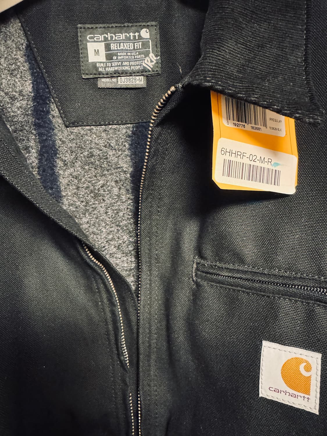 칼하트US 블랭킷 디트로이트 자켓 블랙 0J3828-M 새제품 상품이미지5