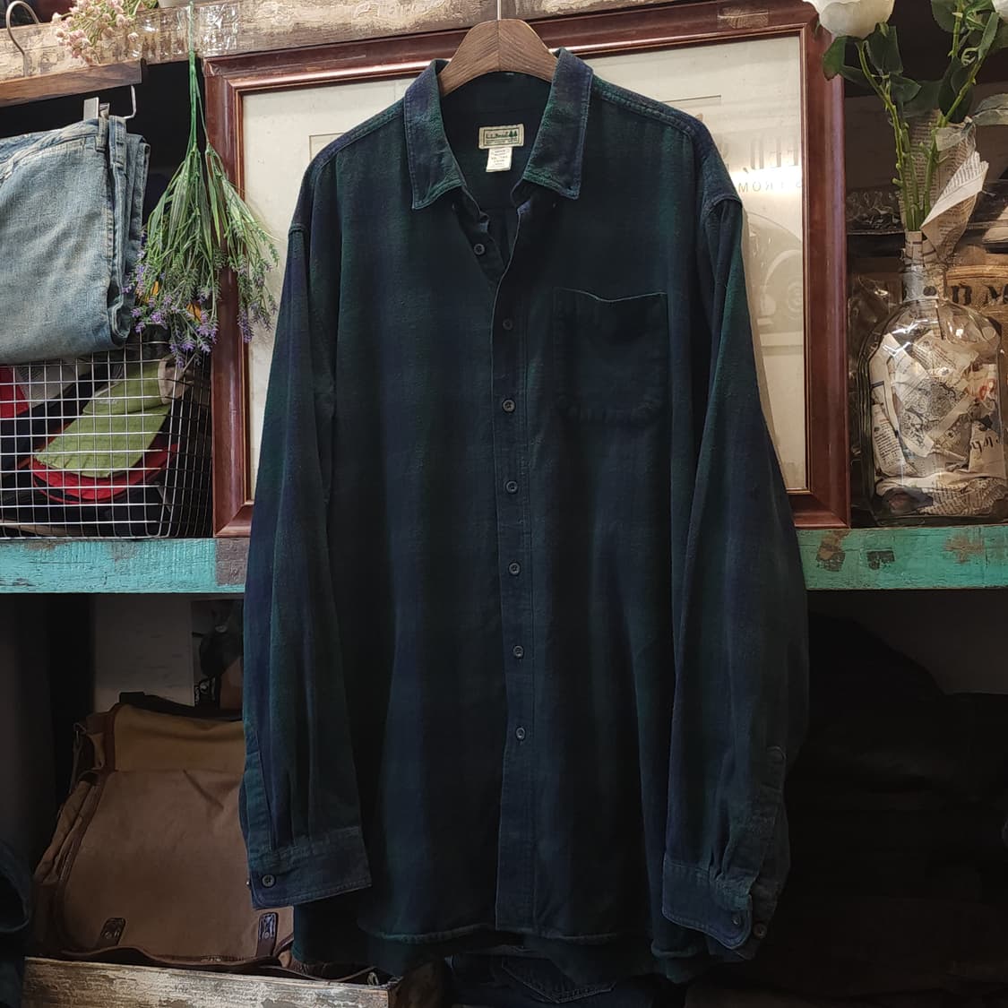 90s 엘엘빈 체크셔츠 플란넬 셔츠 헤비코튼 빅셔츠 블랙와치 빅 xxl 상품이미지2