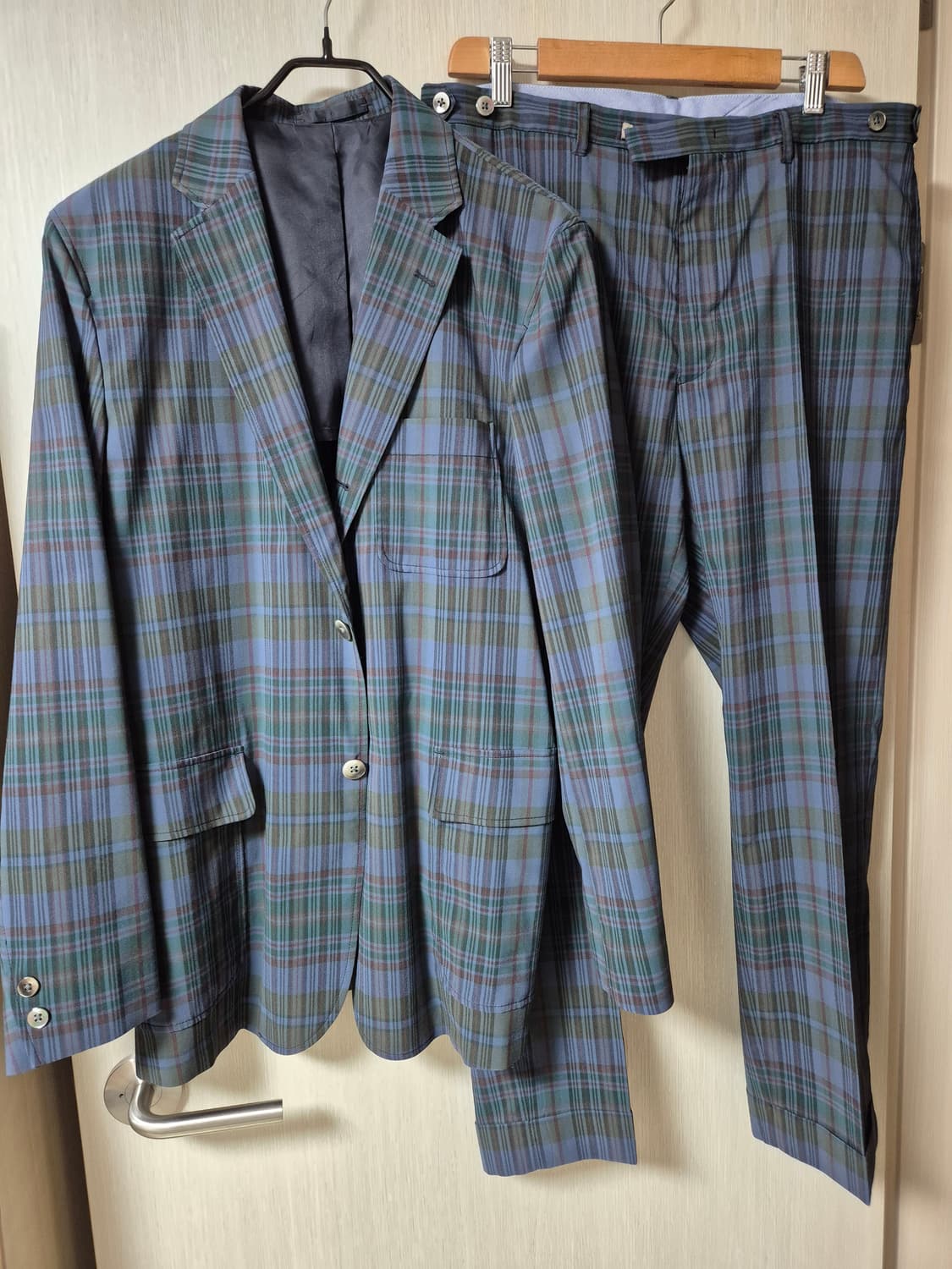 BEAMS 빔즈 플러스 블랙와치 자켓 셋업 슈트세트 XL 상품이미지1