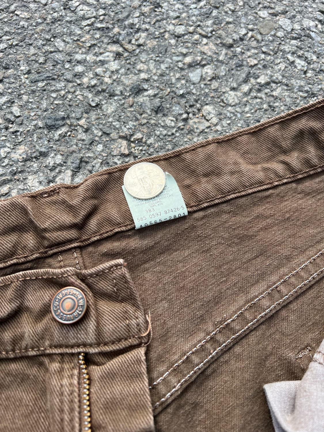 🇺🇸 90s 리바이스 565 루즈핏 와이드레그 브라운 38-30 상품이미지3