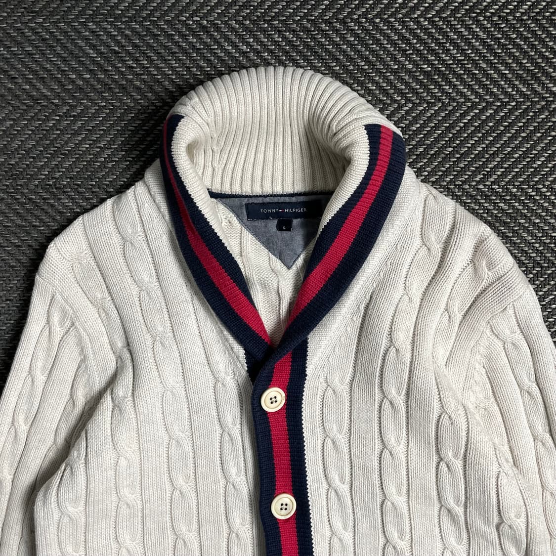 타미힐피거 립 케이블 숄넥 버튼 가디건y 4807 상품이미지5