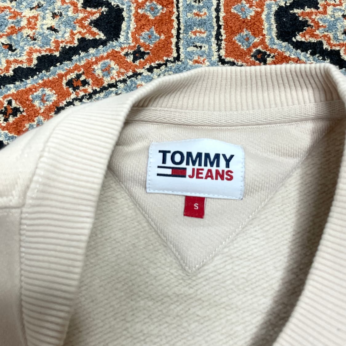 타미진스 베이지 아이보리 기모 맨투맨 남성S 상품이미지3