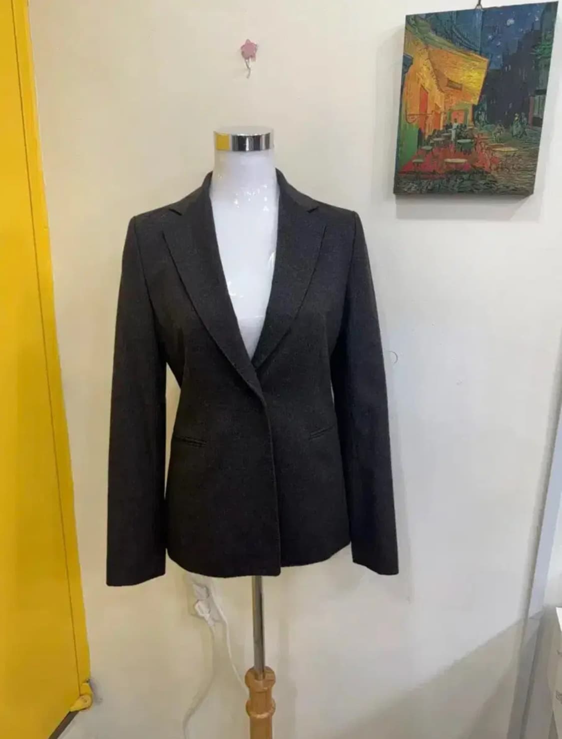 MINE 마인 울 블렌드 테일러드 자켓 / 차콜 그레이 / 클래식 슬림핏 상품이미지2