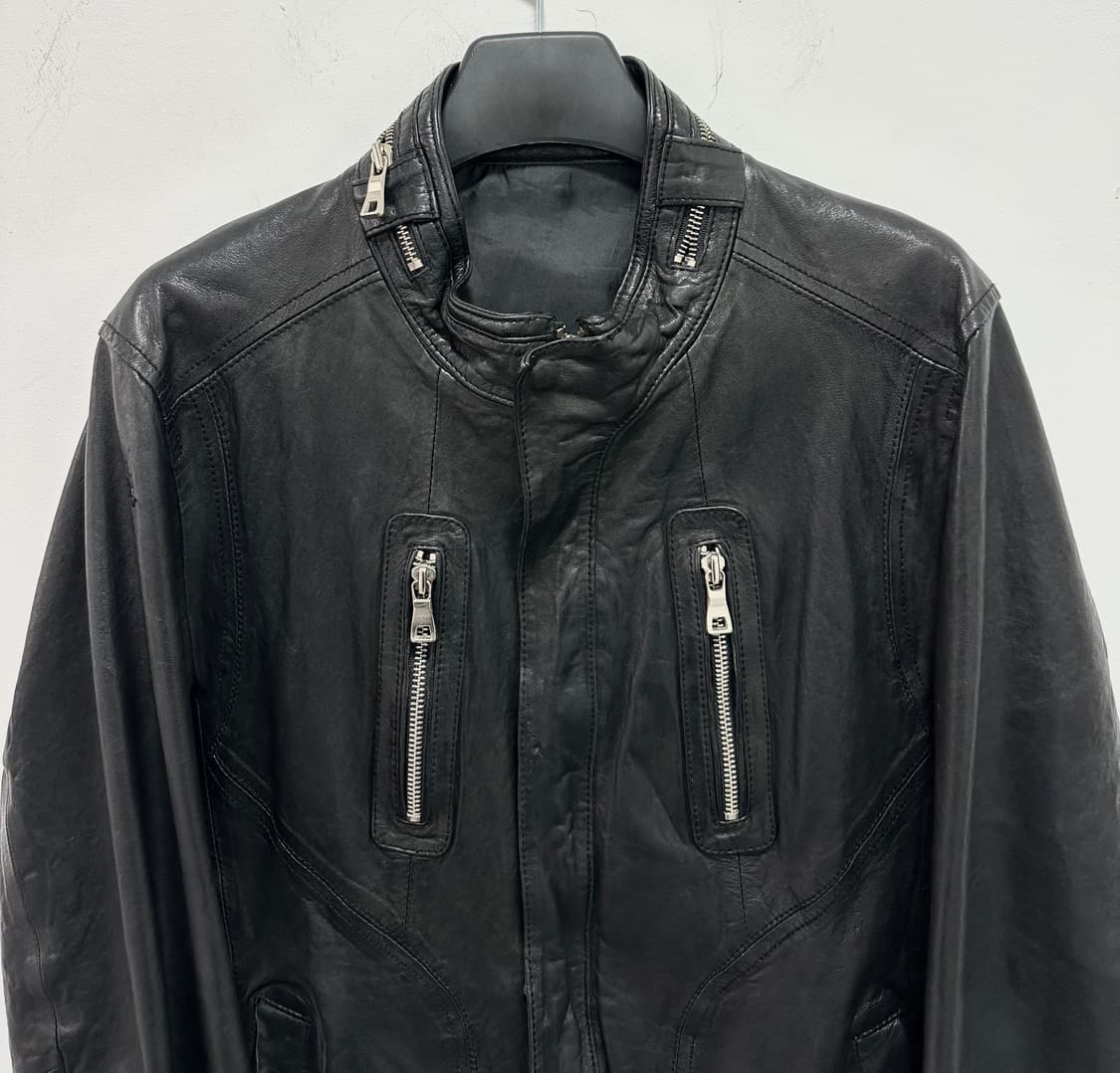 Sheepskin leather zipper detail jacket  상품이미지6