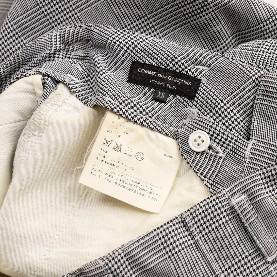꼼데가르송 2011 투턱 체크 팬츠 XS 상품이미지3