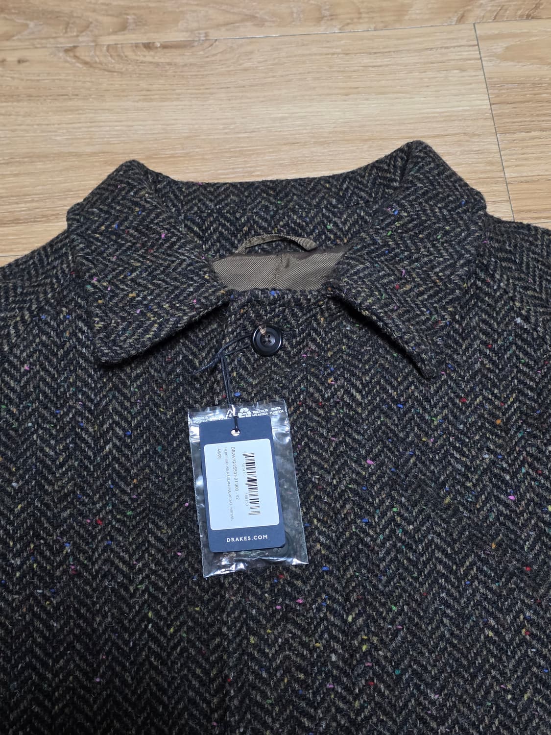 새제품42size오늘만220만)25fw드레익스 브라운 헤링본 코트 상품이미지3