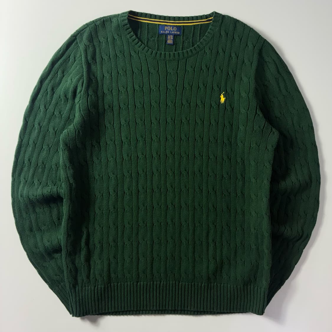 Polo  폴로 랄프로렌 자수 코튼 그린 꽈배기 니트  상품이미지1