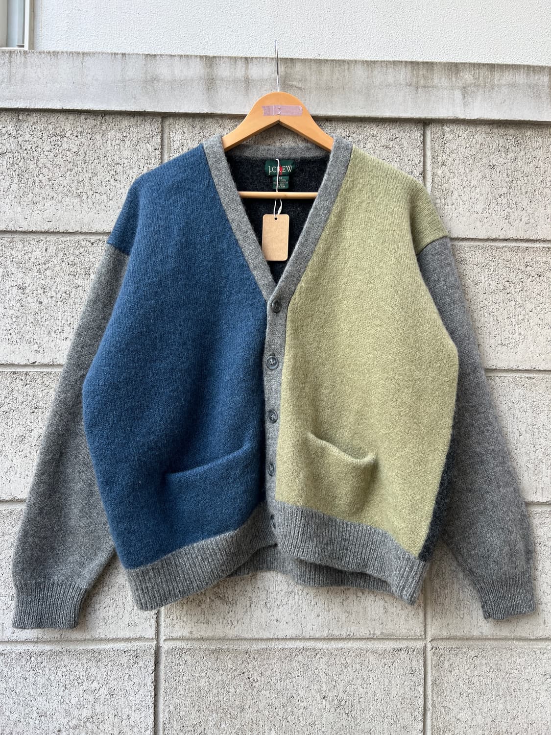 VINTAGE J.CREW OARSMAN 제이크루 컬러블럭 울가디건 상품이미지9