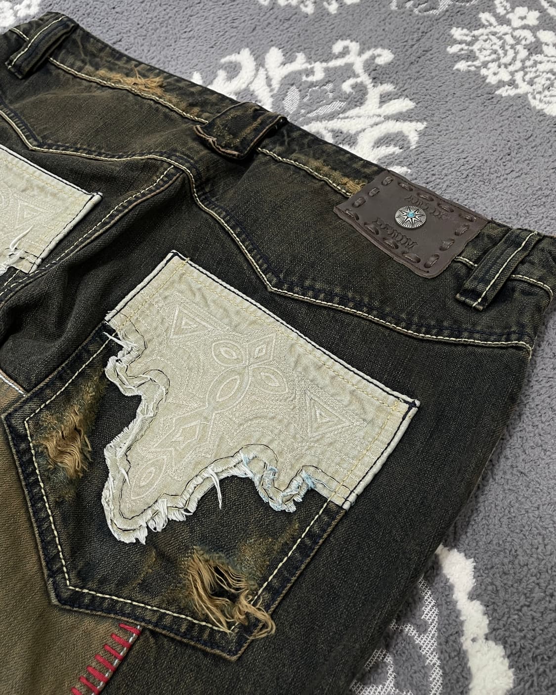 Antik Denim 에스닉 디스트레스드 바지 상품이미지2