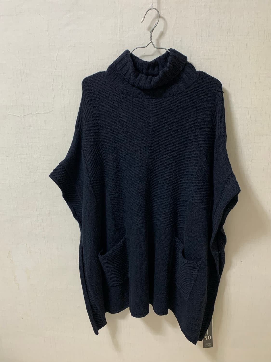 새상품 J by 정구호 네이비 울 캐시미어 니트 판초 터틀넥 모 케이프 상품이미지9