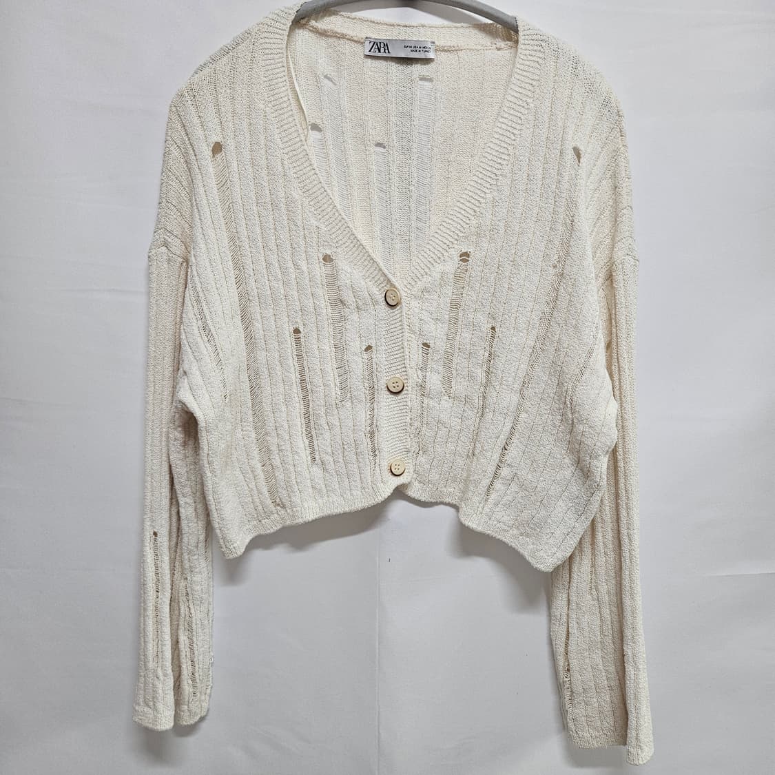 자라 데미지드 크롭 가디건 M 상품이미지1