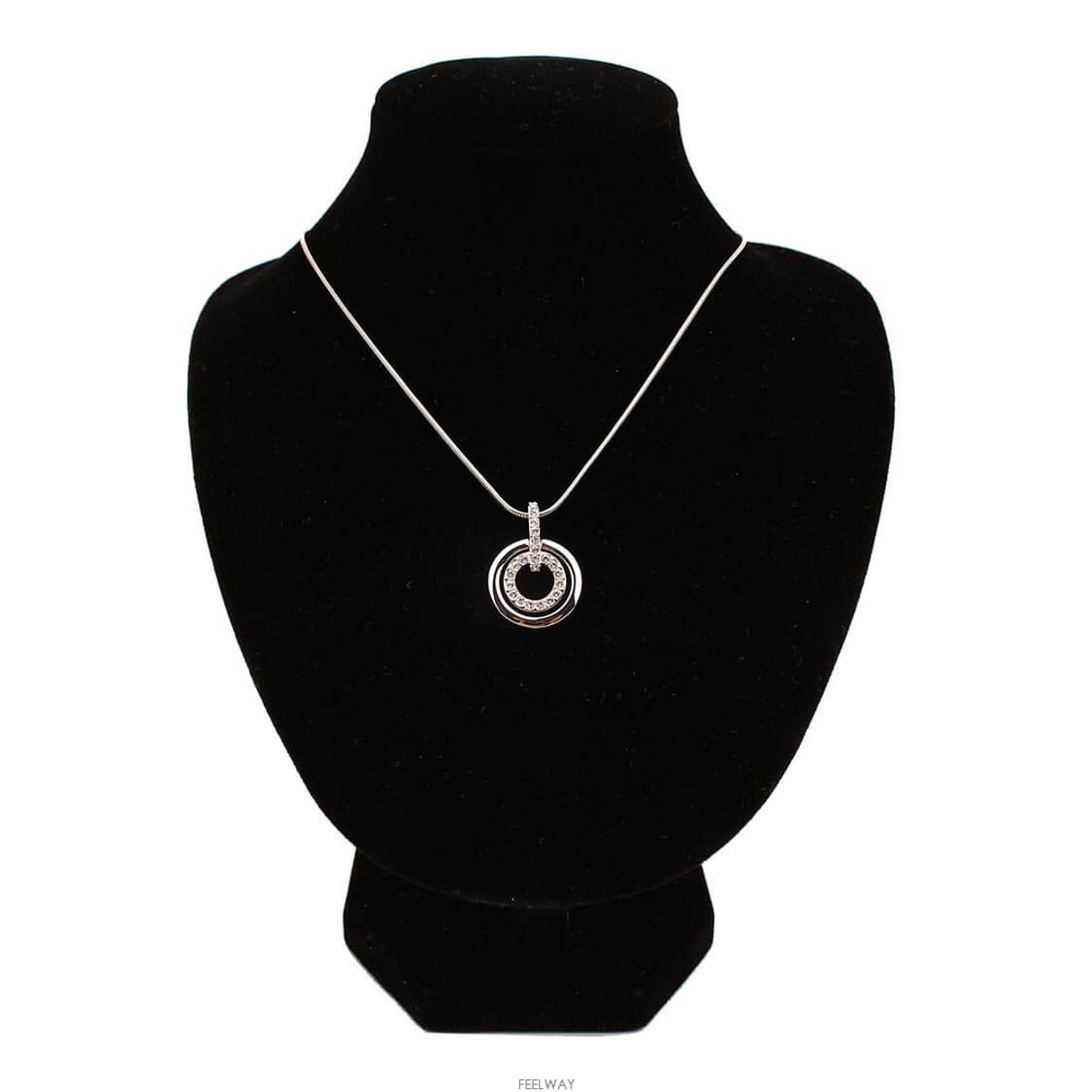 스와로브스키 크리스탈 서클 펜던트 은장 목걸이 상품이미지1