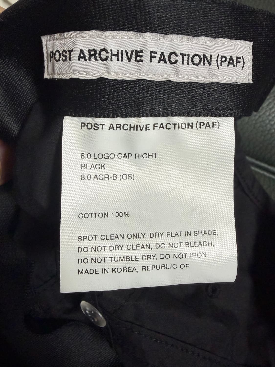 paf 8.0 logo cap right black 상품이미지3