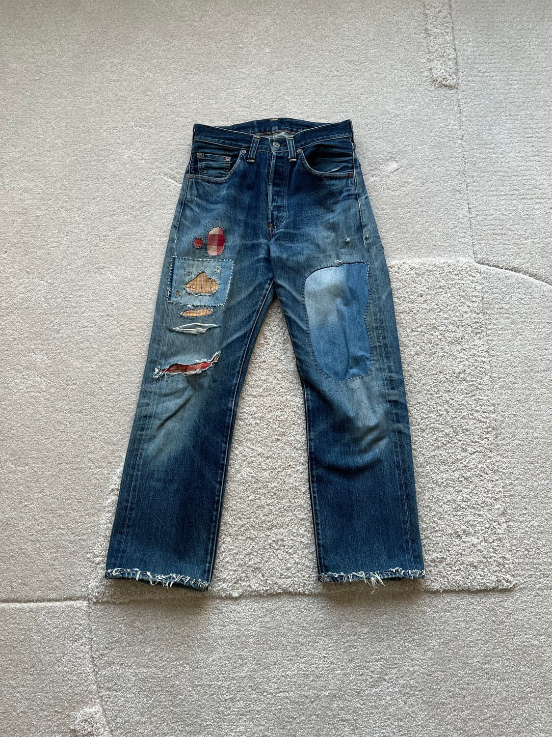 90s 리바이스 501 (555 USA)보로 패치워크 데님 (29-30) 상품이미지2