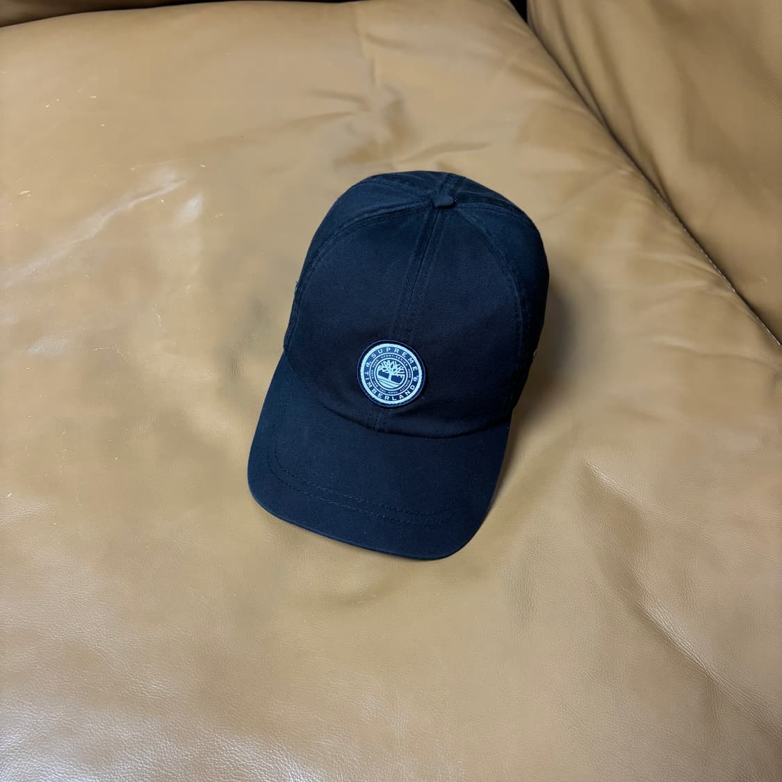 Supreme 슈프림x팀버랜드 워시드 블랙 6패널 볼캡 모자 Black 상품이미지1