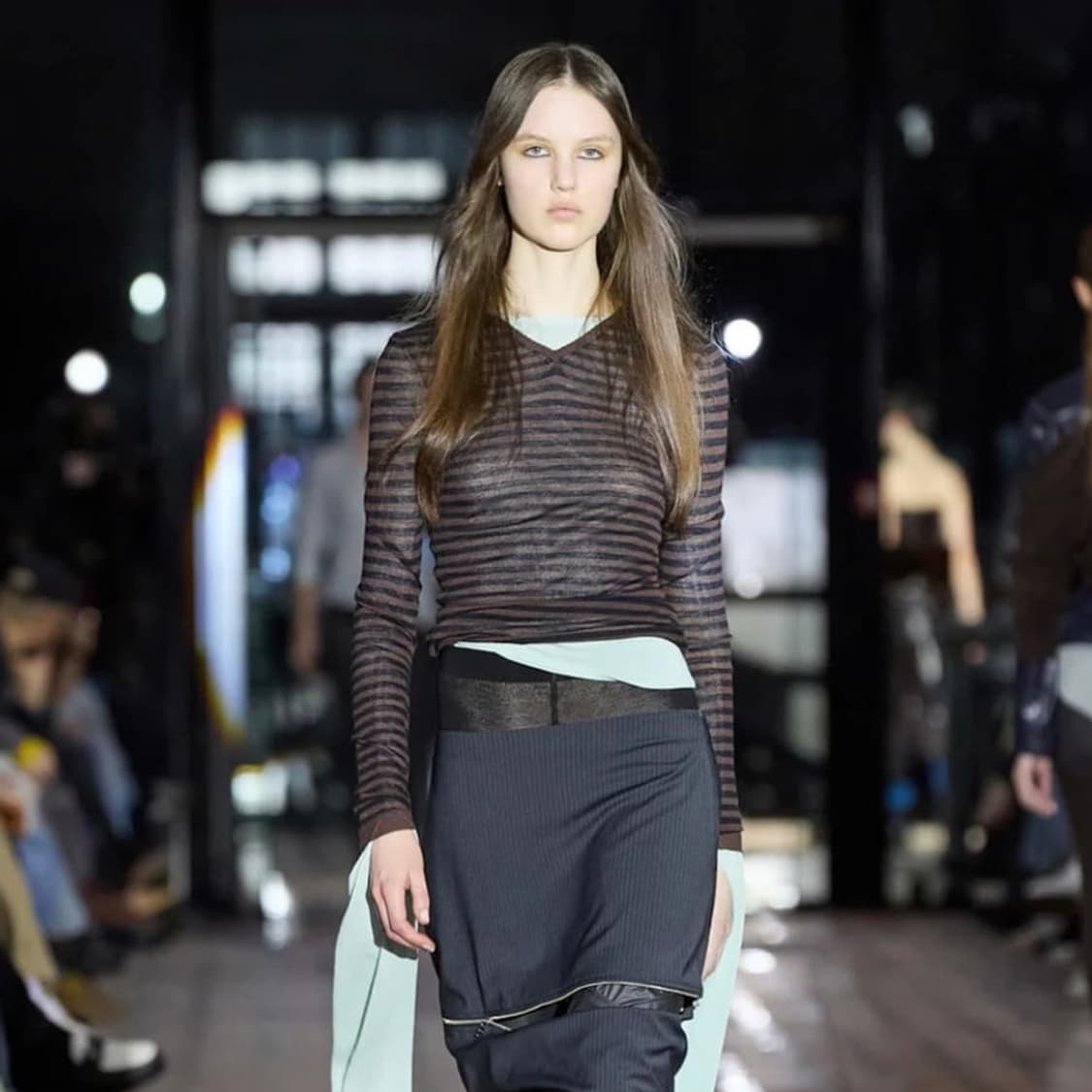 [XS,S]팔로마울 Iglú 스트라이프 니트/브라운 상품이미지1