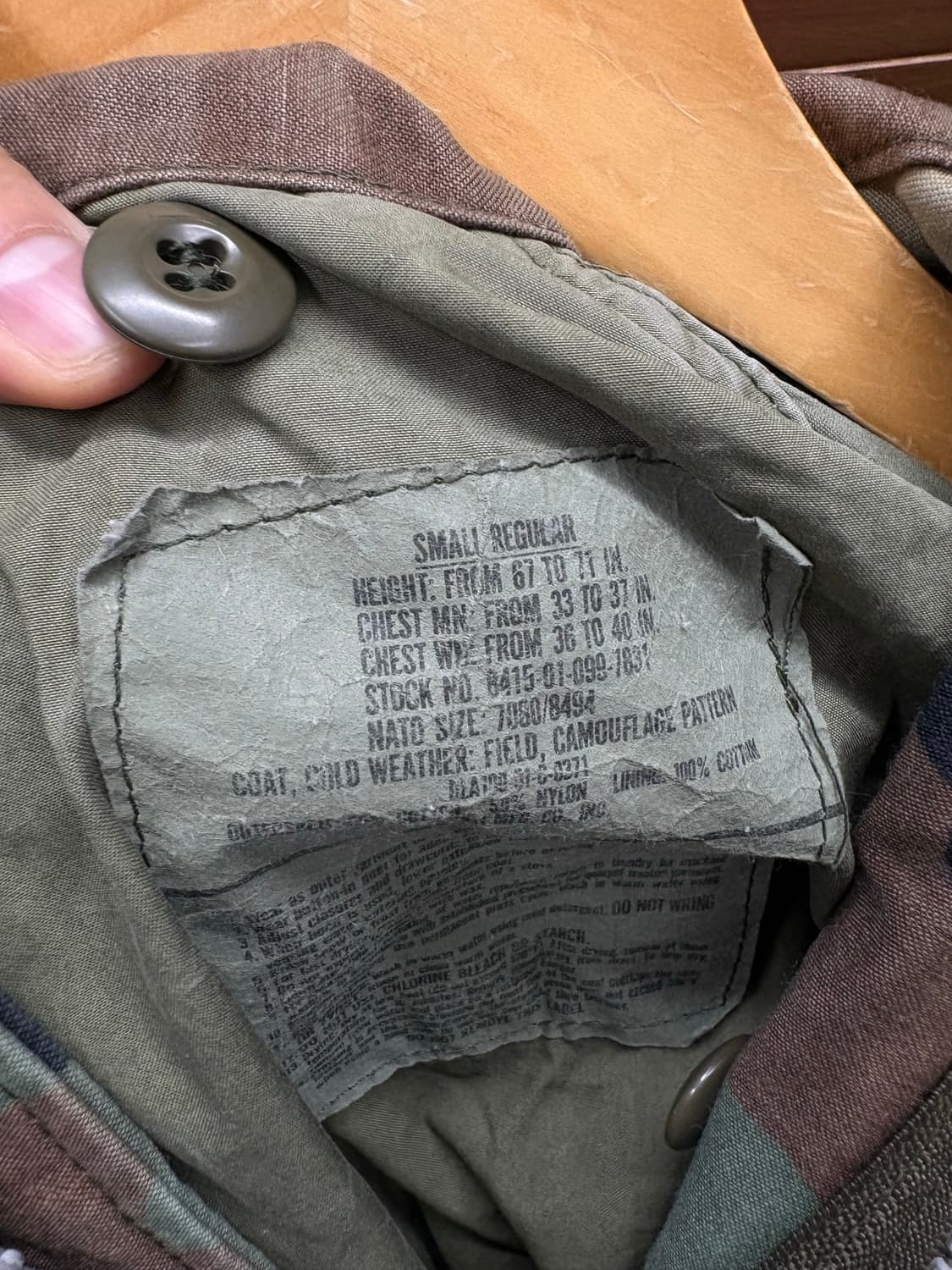 US Army camouflage M65 밀리터리 카모 야상 자켓 상품이미지8