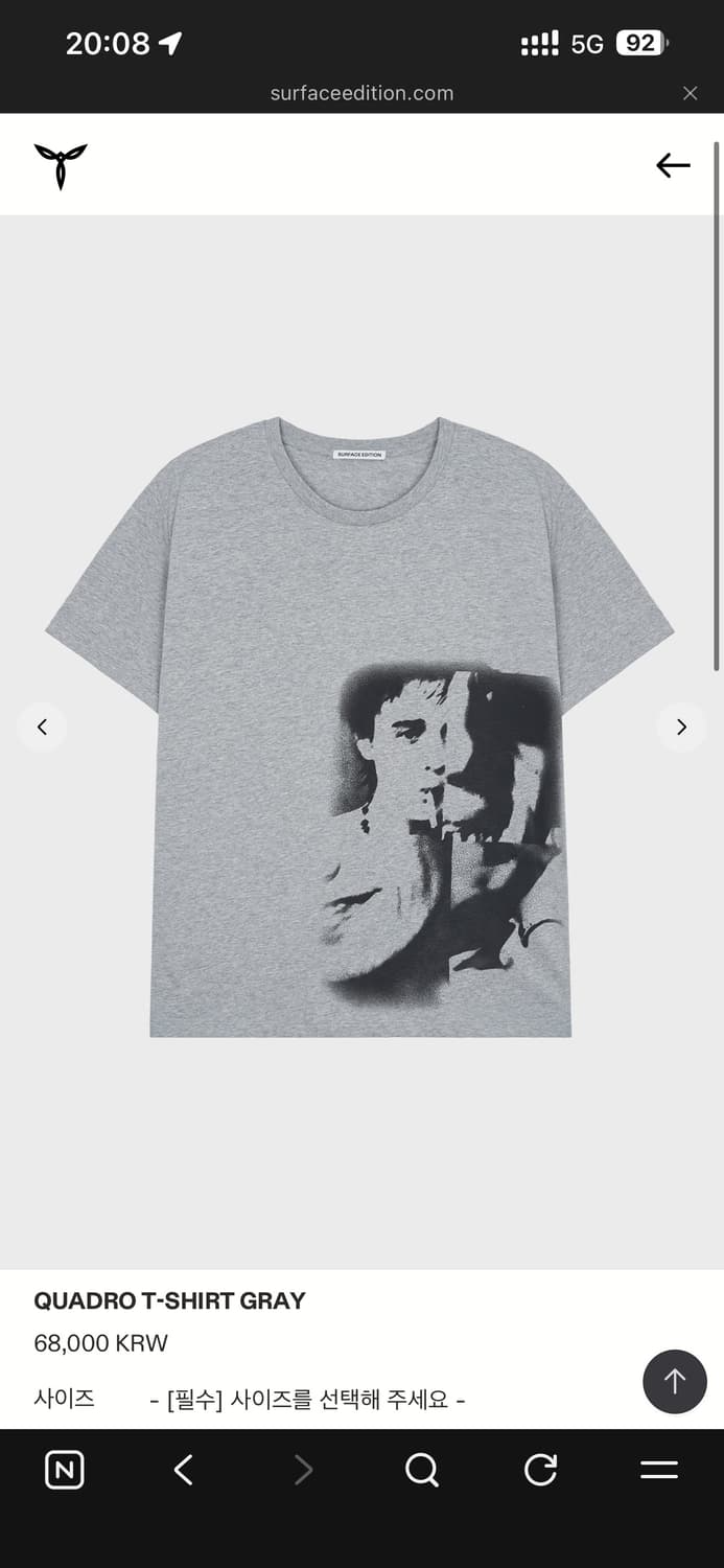 [L] 서피스에디션 quadro 티셔츠 그레이 상품이미지1