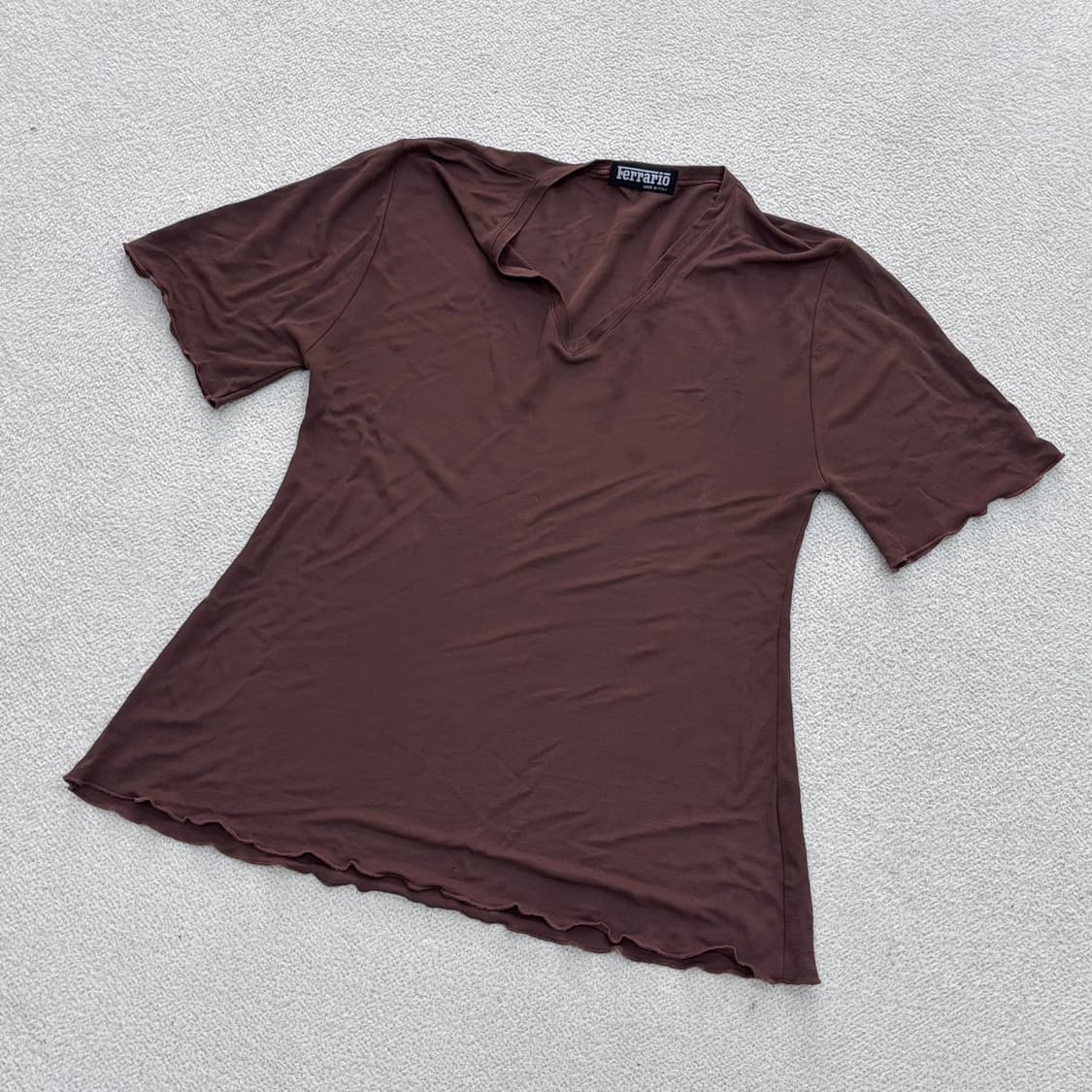 실측확인 페라리오 브이넥 반팔 티셔츠 0415E 상품이미지1